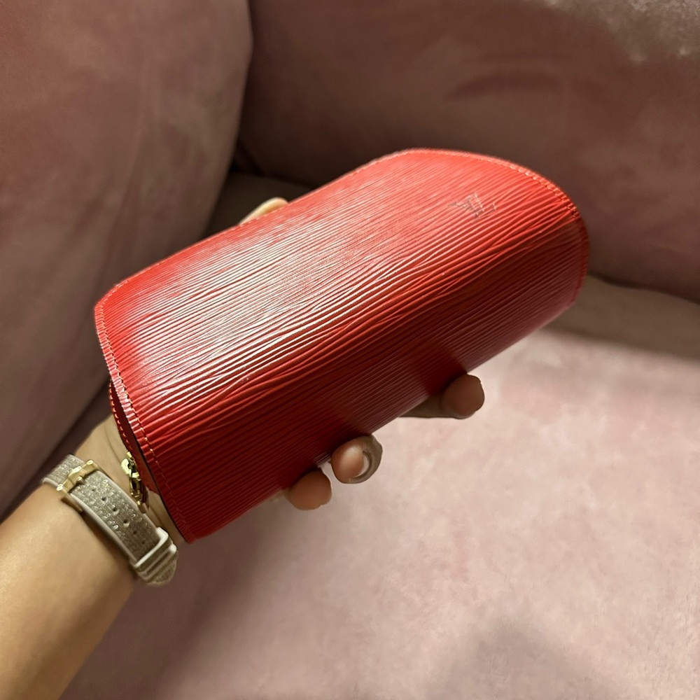 Louis Vuitton Epi Dauphine Leather Cosmetics Pouch Purse - LV Authentic Red Epi - Picture 14 of 17